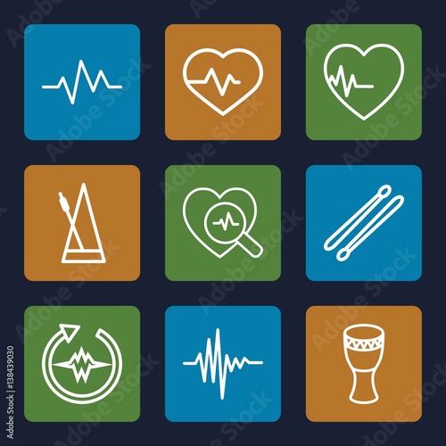Set of 9 beat outline icons