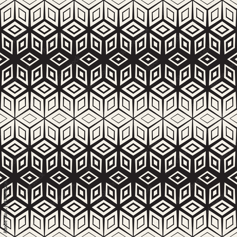 Trendy Monochrome Line Lattice. Vector Seamless Black and White Pattern. Trendy Monochrome Line Lattice. Vector Seamless Black and White Pattern.
