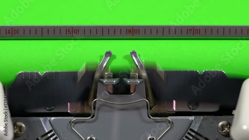  Typewriter with green screen, with carriage return at end.