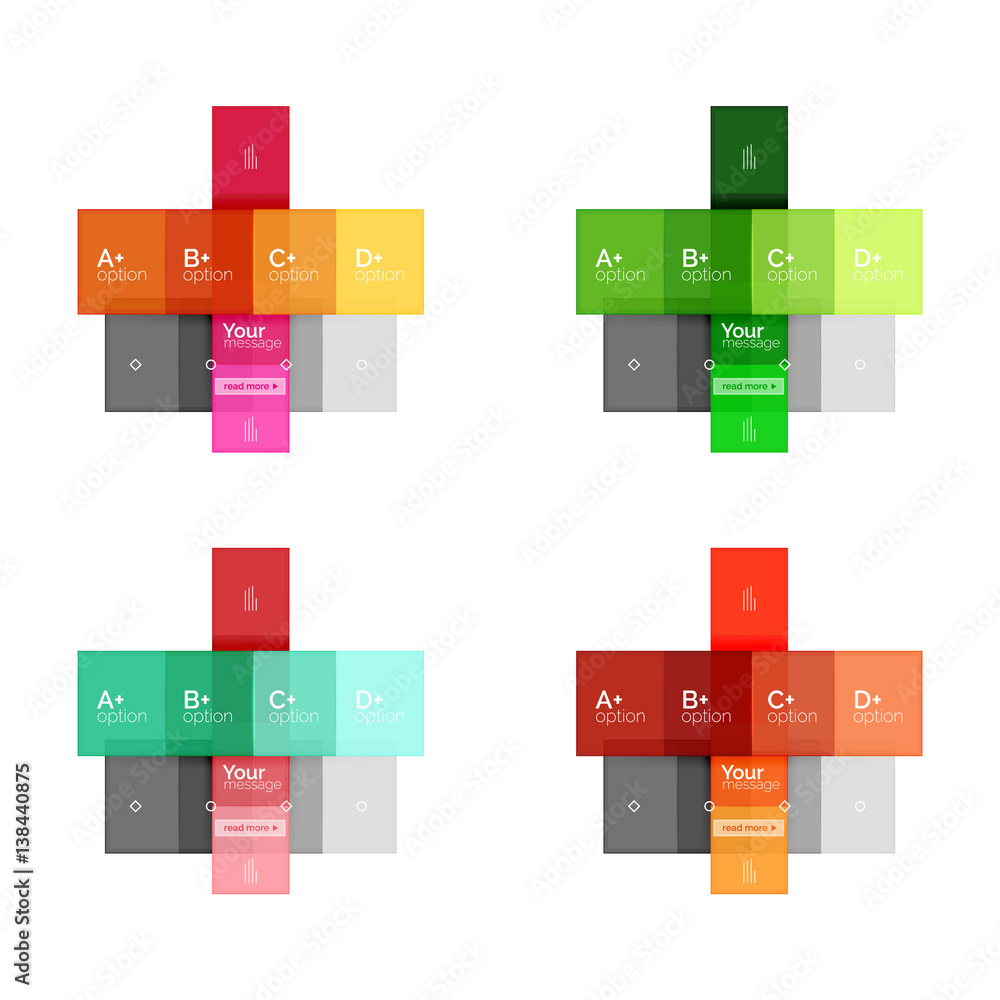 Square and stripes geometric infographic templates Square and stripes geometric infographic templates