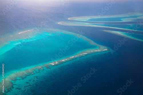 Aerial view of Maldives Islands in Indian ocean