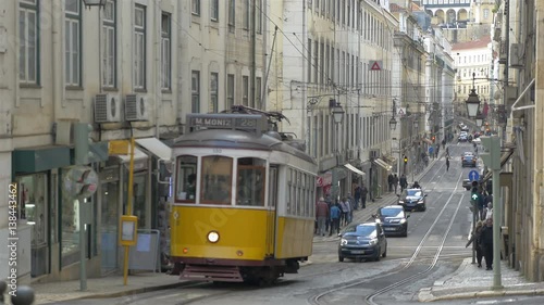 High quality video of tram in Lisbon in 4K photo