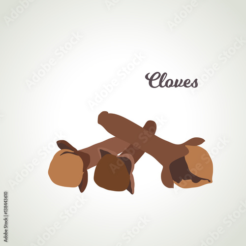 Vector - clove. Three pods