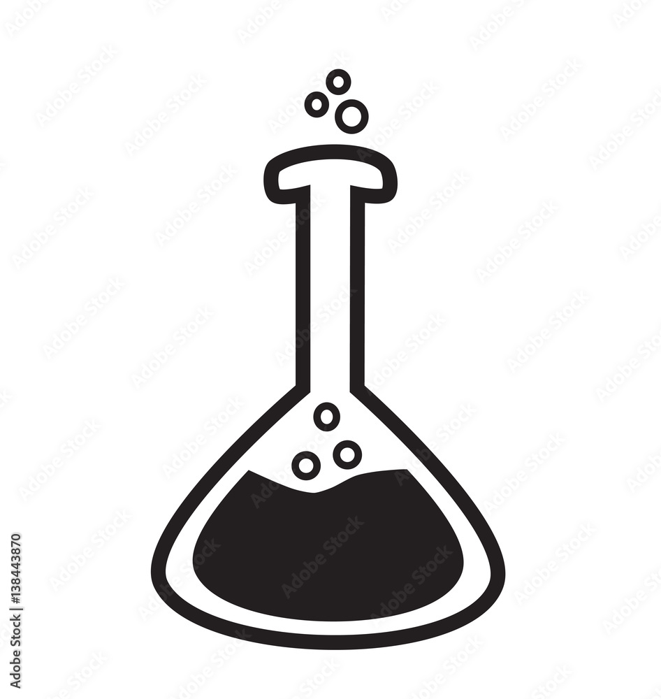 Volumetric flask icon vector isolated white background. Volumetric flask icon vector isolated white background.