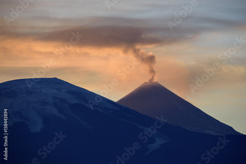Smoking volcano at Kamchatka (Kluchevskatya sopka)