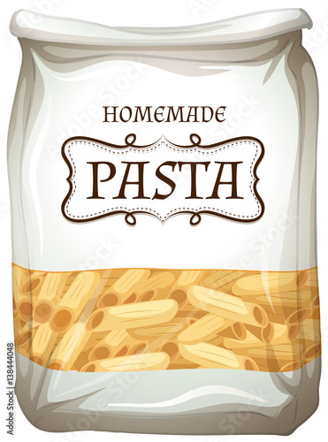 Homemade pasta in bag