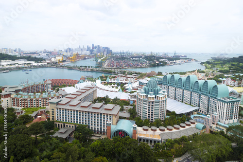 SENTOSA, SINGAPORE - January 31 2017 : Sentosa Island in Singapore. Locate on the eastern Singapore Island. Consists of a theme park, sand beach, resort , yacht marina and luxury residence. photo