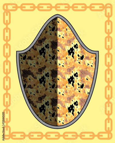 guard with a picture of fire, 5 elements of nature