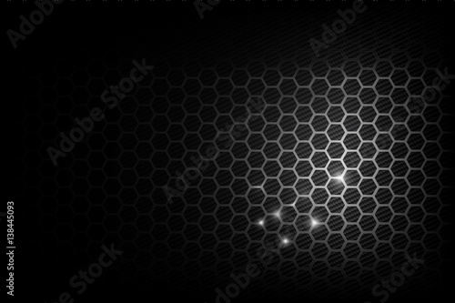 Dark and black with metal honeycomb pattern overlaps and layered and cabon fiber texture vector illustration eps 10 003