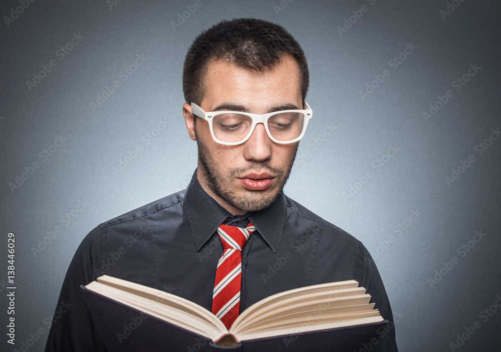 Man with book Man with book