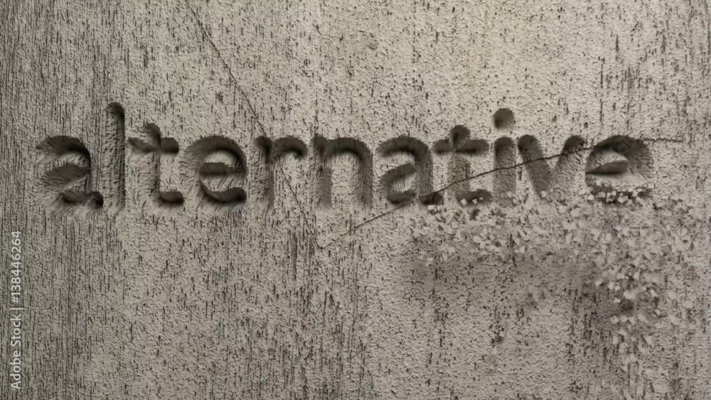 3D alternative facts word chipped out of a stone wall 3D alternative facts word chipped out of a stone wall