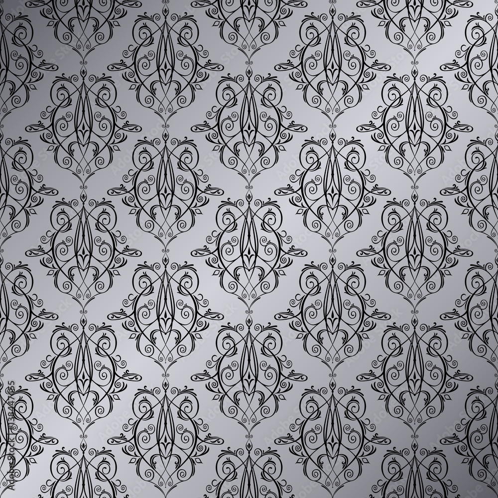 Seamless pattern background with black classic abstract ornamental