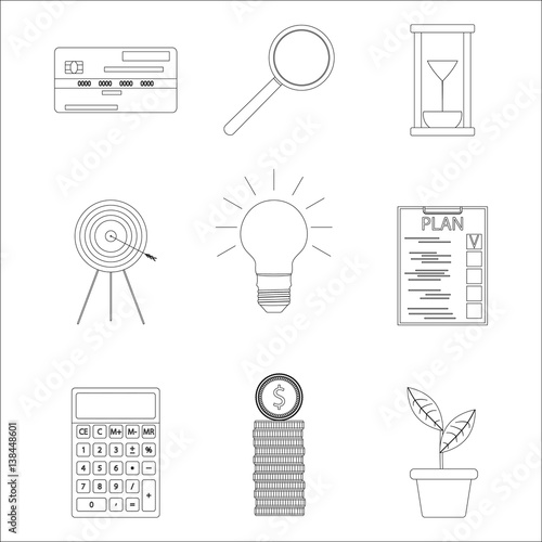 Set of business line icons