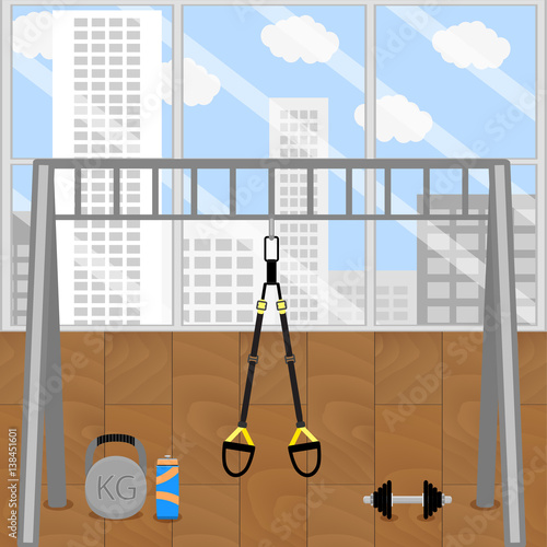 Modern gym with trx