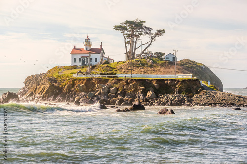 Battery Point Lighthouse at Pacific coast, built in 1856 photo