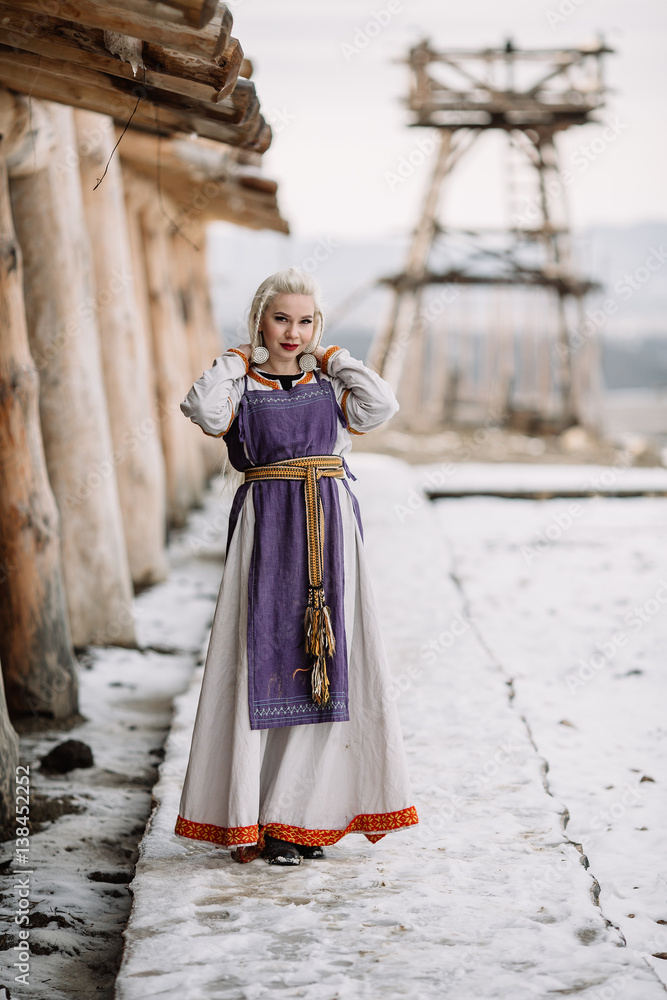Fototapeta premium Beautiful girl viking