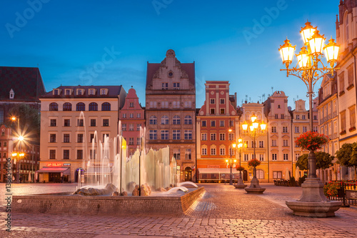Obraz na płótnie The Market Square, Wroclaw, Poland, Europe w salonie
