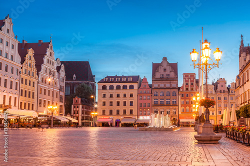 Wroclaw town on evening