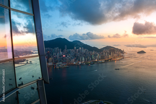 Photography Cityscape from top view of sky100 building
