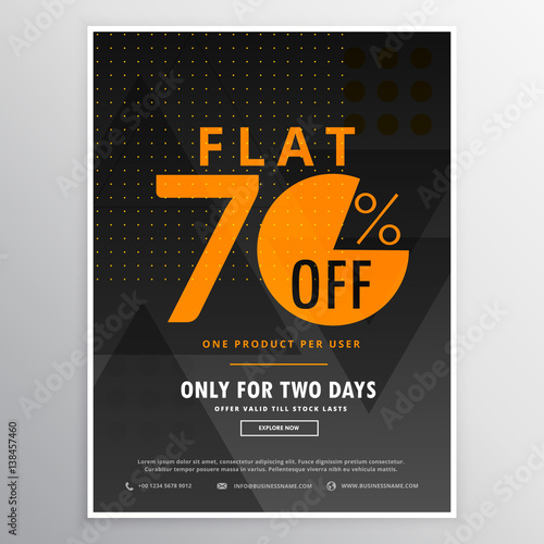 sale flyer promotional banner template design in dark black color