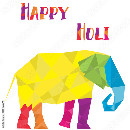 Elephant in polygon cubist style vector