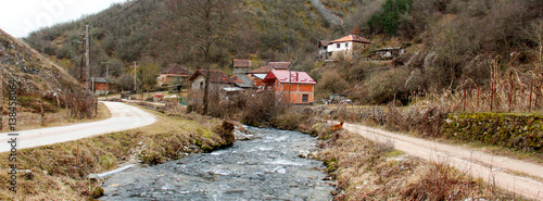 Mountain village Dobrenoec near city of Kichevo,Macedonia photo