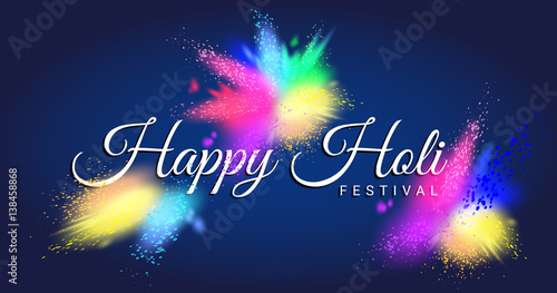 Happy Holi festival with colorful Gulal