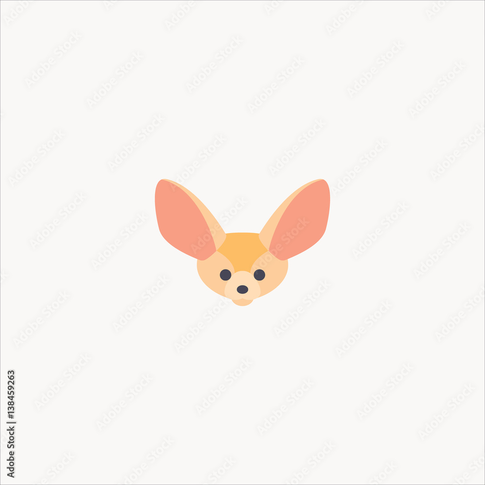 Fototapeta premium fennec icon flat design