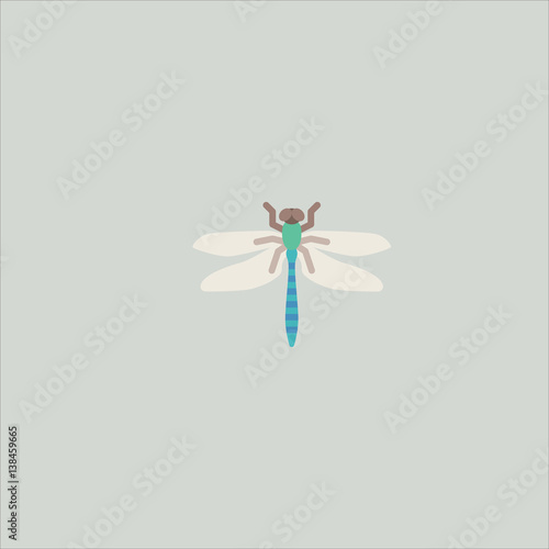 dragonfly icon flat design