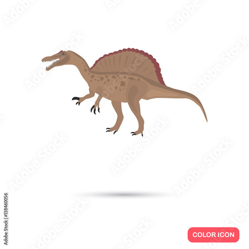 Spinosaurus color flat icon for web and mobile design