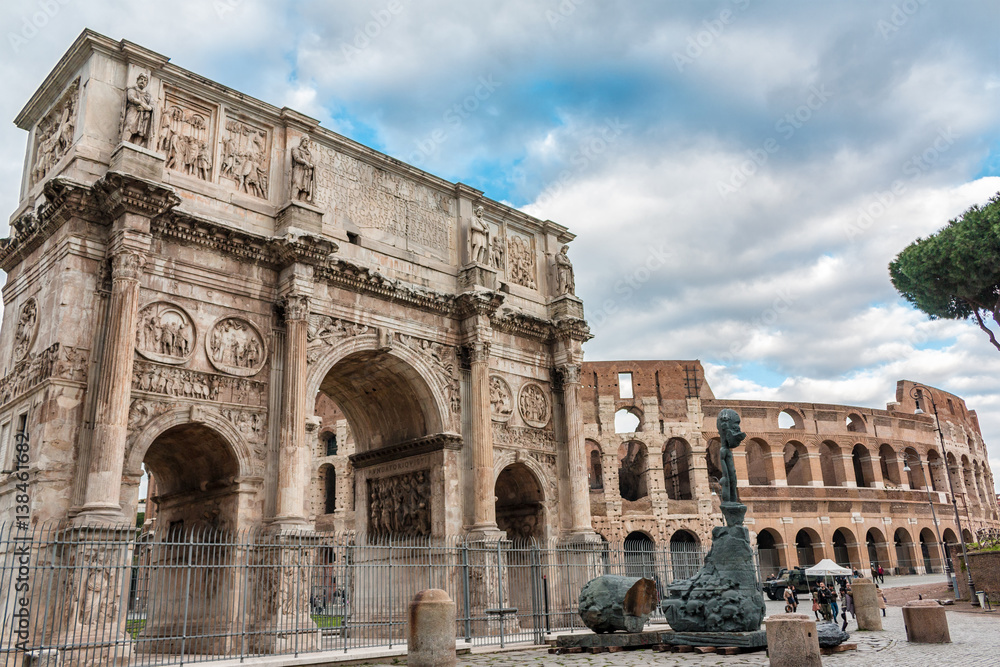 Arch of Costantino of Rome in Italy 