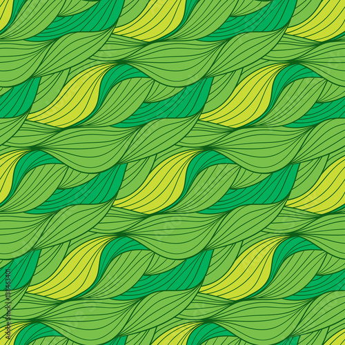 Seamless vector abstract hand-drawn waves texture, wavy background. Colorful waves backdrop.