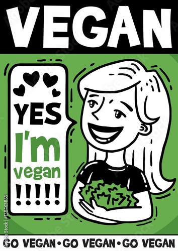 yes I am vegan comics poster