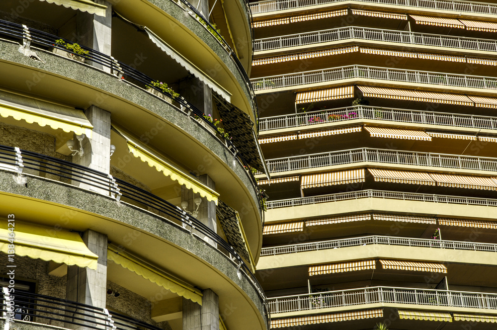 Fototapeta premium Monaco, detail, apartment building