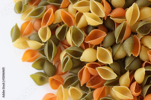 pasta conchiglie trocolore, noodles, food, conchiglie, mini conchiglie, colors, spinach pasta, tomato pasta, 