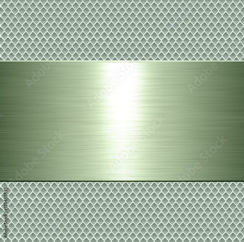 Metallic background, green metal plate texture