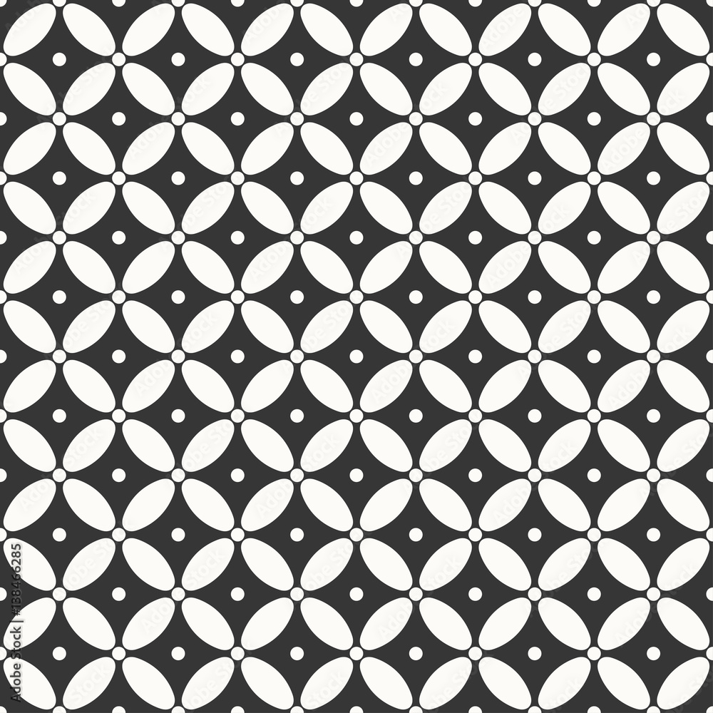 seamless minimalistic monochrome pattern of ovals and dots. seamless minimalistic monochrome pattern of ovals and dots.