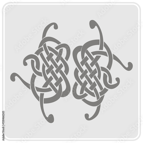 monochrome icon with Celtic art and ethnic ornaments for your design
