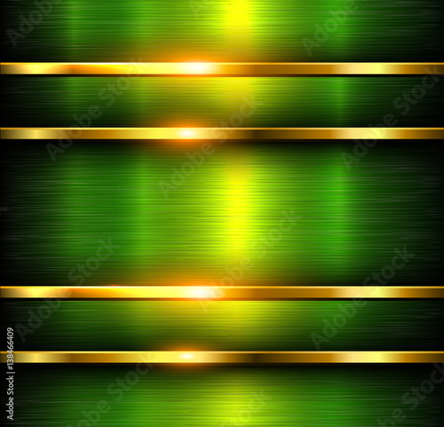 Metal background green, vector steel polished plate texture.