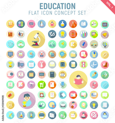 educatior flat icon concept