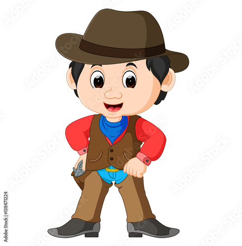 Funny cartoon cowboy