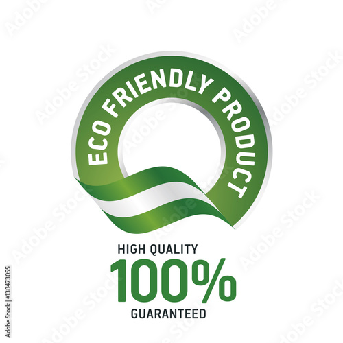 ECO friendly product green ribbon label logo icon