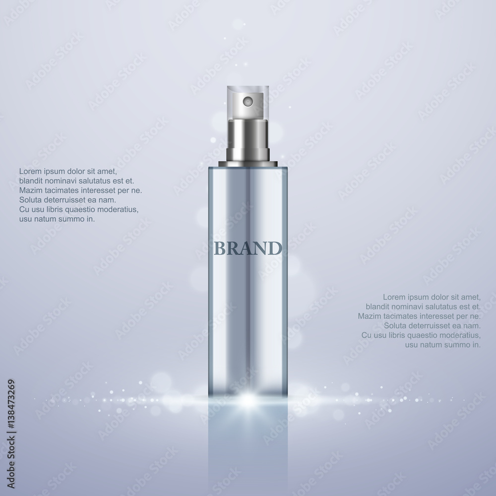 Perfume Spray Bottle on abstract background, vector illustration, cosmetics design Perfume Spray Bottle on abstract background, vector illustration, cosmetics design