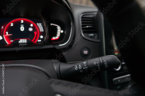 Windscreen wipers control unit and modern looking dashboard. © vpilkauskas
