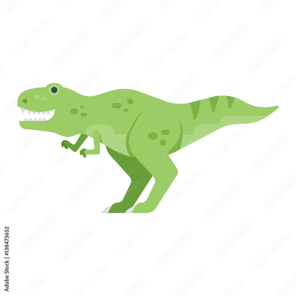 Vector flat style illustration of dinosaur. Vector flat style illustration of dinosaur.