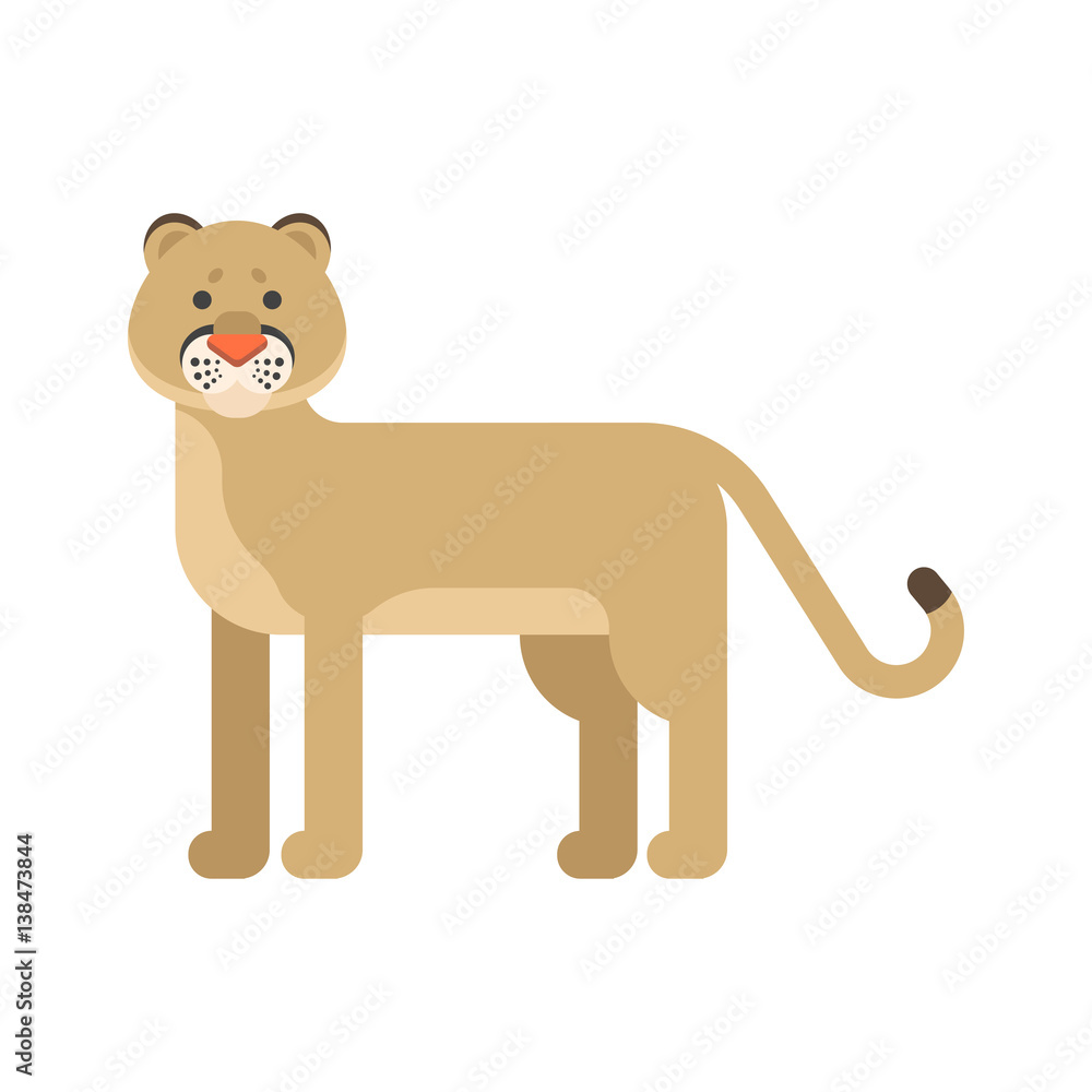 Vector flat style illustration of puma. Vector flat style illustration of puma.