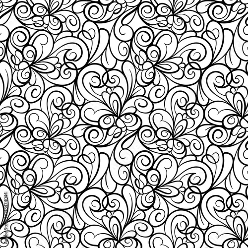 Abstract seamless swirl background pattern in vector.