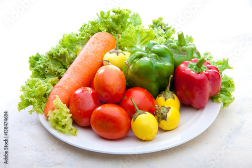 A set of vegetables on the plate
