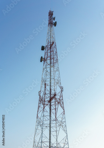 Antenna of Communication Building and blue sky
