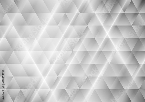 Abstract tech grey triangles geometric background